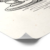 Poster Singe vintage Fumer un tuyau Singes Animal (Coin)