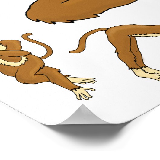 Poster Singe yoga (Coin)