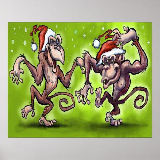 Poster Singes de Noël (Devant)
