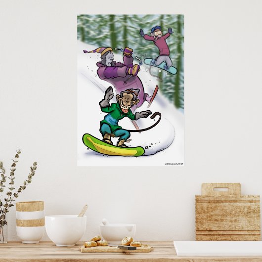 Poster Singes des neiges (Cuisine)