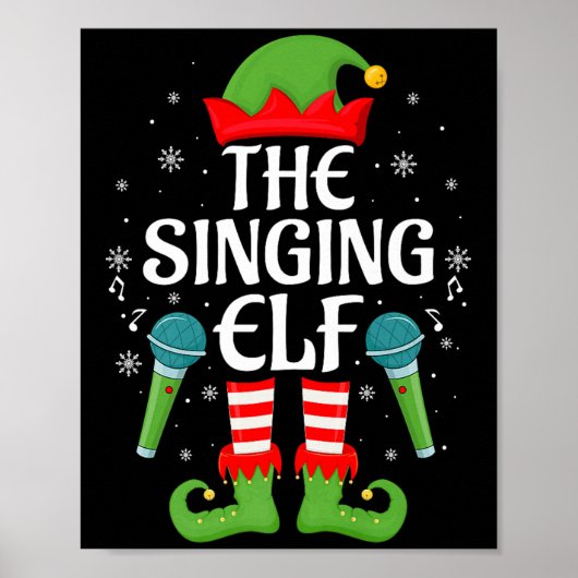 Poster Singing Elf Christmas Family Men Women Kids Elf Sq (Devant)