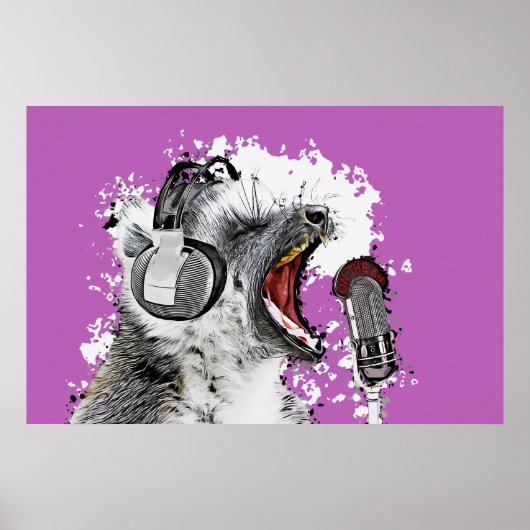 Poster Singing Lemur (Devant)
