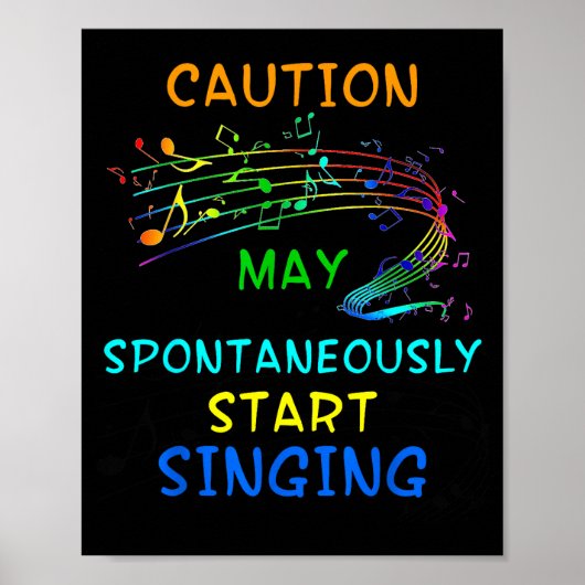 Poster Singing Music Lover T Shirt Gift - Caution May Sta (Devant)
