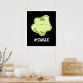 Poster #Single Funny Solo Cell Biology Pun Dark BG (Cuisine)
