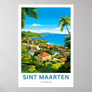 Poster Sint Maarten Caribbean Travel Print