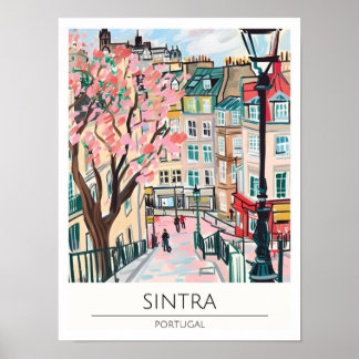 Poster Sintra Portugal Illustration d'art vintage Voyage