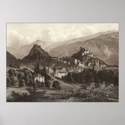 Poster Sion en Suisse de Antique Print (Devant)