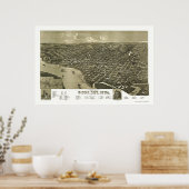 Poster Sioux City, IA Carte panoramique - 1888 (Cuisine)