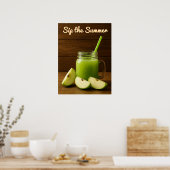Poster Sip Summer - Green Apple Juice Wall Art Imprimer (Cuisine)