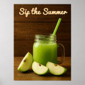 Poster Sip Summer - Green Apple Juice Wall Art Imprimer (Devant)