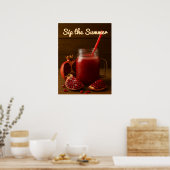 Poster Sip Summer - Pomegranate Juice Art Imprimer (Cuisine)