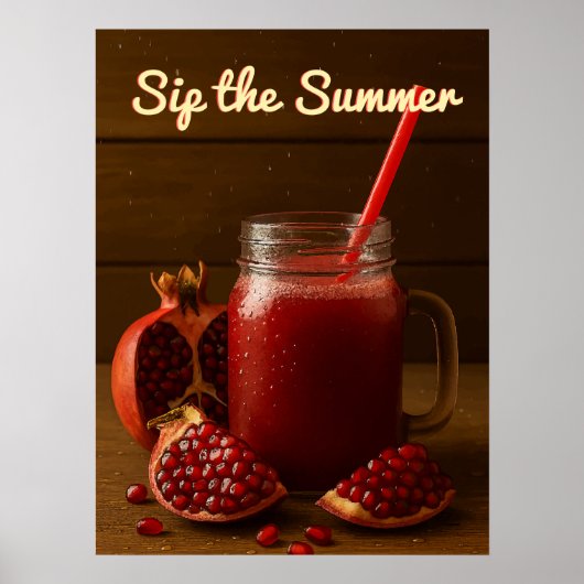Poster Sip Summer - Pomegranate Juice Art Imprimer (Devant)