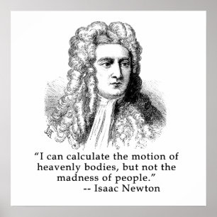 Poster Sir Isaac Newton Portrait et citation
