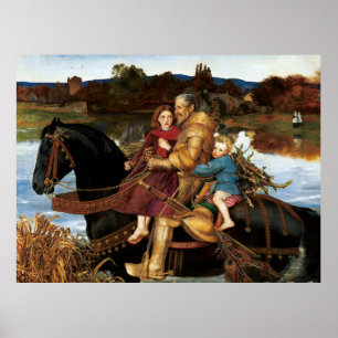 Poster Sir Isumbras à la Ford c. 1857 par John Millais