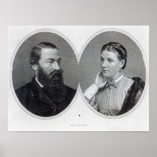 Poster Sir Samuel et Lady Florence Baker, 1866 (Devant)