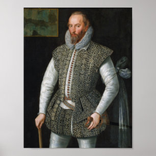Poster Sir Walter Raleigh Portrait - William Segar