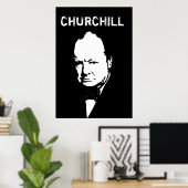 Poster Sir Winston noir et blanc (Bureau à domicile)