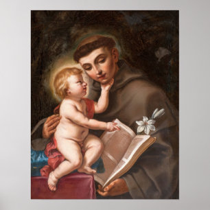 Poster Sirani - Enfant Jésus et St. Antoine de Padoue