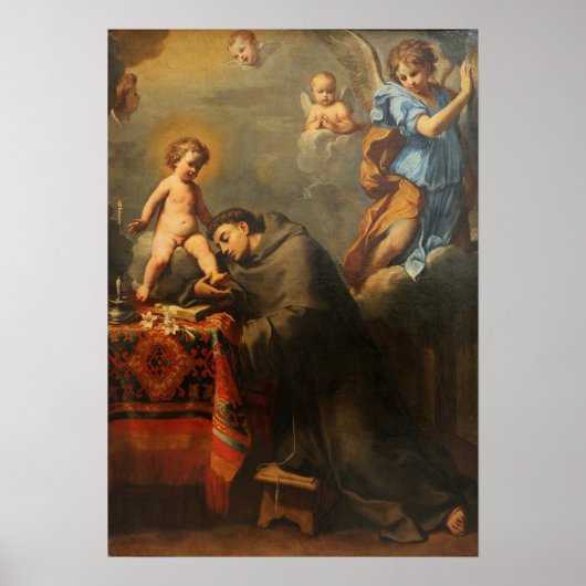 Poster Sirani - St. Antoine en adoration devant l'enfant (Devant)