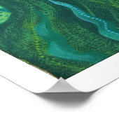 Poster Sirène à cheveux vert sous l'Imaginaire sous-marin (Coin)