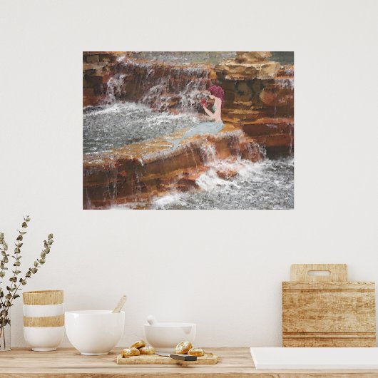 Poster Sirène à la cascade (Cuisine)