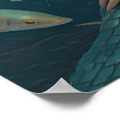 Poster Sirène asiatique aquarelle (Coin)