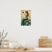 Poster Sirène Assise Sur Un Rocher (Cuisine)