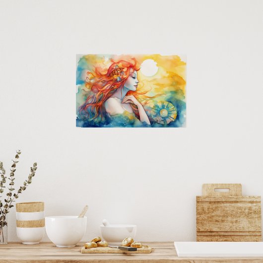 Poster Sirène au soleil (Cuisine)