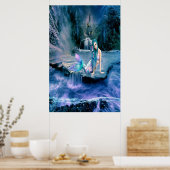 Poster Sirène aux cheveux turquoise (Cuisine)