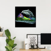 Poster Sirène avec dauphins (Bureau à domicile)
