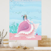 Poster Sirène avec illustration pour enfants de la couron (Cuisine)