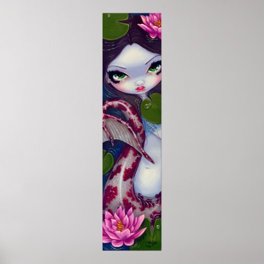 Poster Sirène avec Lotus rose gothique grand oeil Art Imp (Devant)