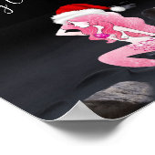 Poster Sirène avec Père Noël et Sleigh Joyeux Noël (Coin)