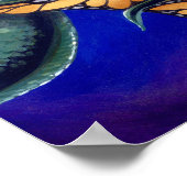 Poster Sirène avec Serpent de Mer Noire Art Imprimer drag (Coin)