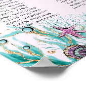 Poster Sirène blonde sous la carte des sièges d'anniversa (Coin)