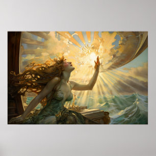 Poster Sirène célébrant l'affiche du soleil