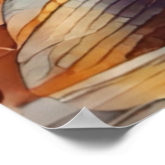 Poster Sirène d'aquarelle gris rustique (Coin)