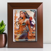 Poster Sirène d'aquarelle gris rustique