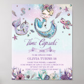 Poster Sirène de Blonde sous la mer Anniversaire heure Ca (Devant)