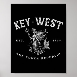 Poster Sirène de Key West République des Conques Vintage