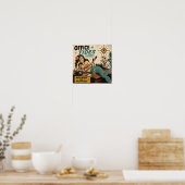 Poster Sirène du milieu du siècle sur le bureau (Cuisine)