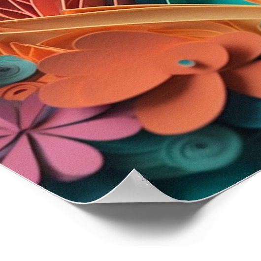 Poster Sirène en papier dans un récif corallien (Coin)