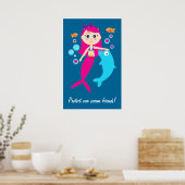 Poster Sirène et dauphin : Protégez nos amis océaniques ! (Cuisine)