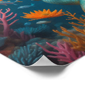 Poster Sirène mignonne rose (Coin)