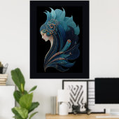 POSTER SIRÈNE NOIR #2 (Bureau à domicile)