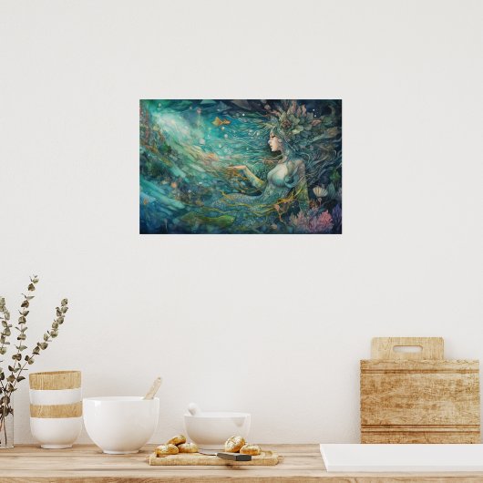 Poster Sirène posée dans un récif (Cuisine)