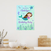 Poster Sirène pourpre sous la mer Anniversaire (Cuisine)