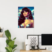 Poster Sirène Rétro Pin-up (Bureau à domicile)