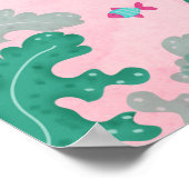 Poster Sirène Rose Sous Le Baby shower De Mer (Coin)