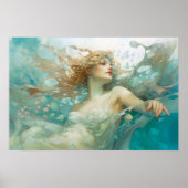 Poster Sirène se relaxant près de la surface (Devant)